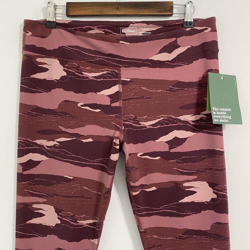 L.L. Bean Boundless Performance Leggings Women's L Capri Cropped Printed NEW - Picture 4 of 12